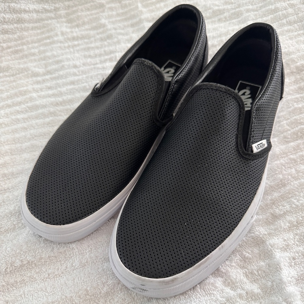 Vans perforated leather slip on sneakers